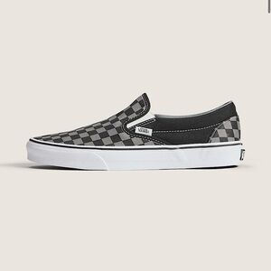 Vans Black and Gray Checkerboard Slip-Ons